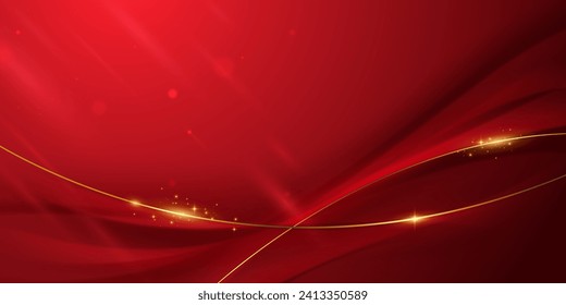 Abstract background design modern red and gold geometric elements vector illustration