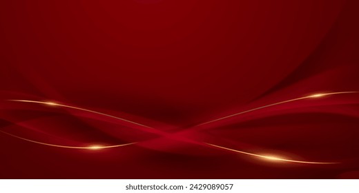 Diseño de fondo abstracto moderno rojo y oro elementos geométricos ilustración vectorial