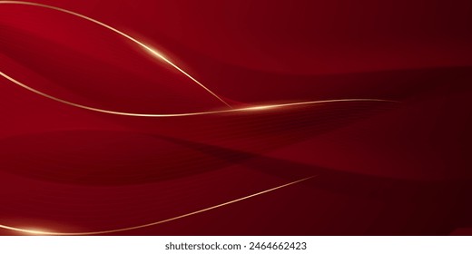 Abstract background design modern red and gold geometric elements vector illustration