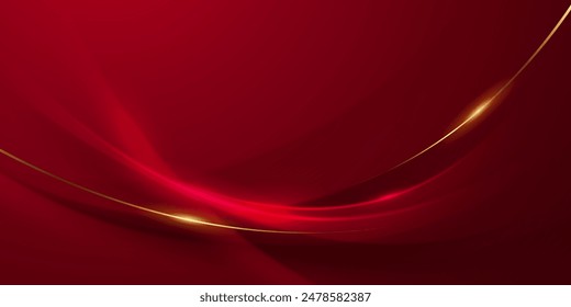 Abstract background design modern red and gold geometric elements vector illustration
