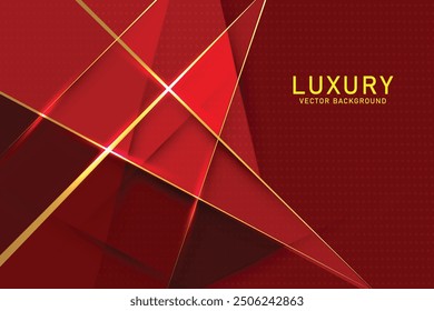Diseño de fondo Abstractas Ilustración vectorial de Elementos geométricos rojos y dorados modernos