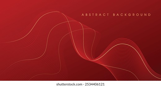 Abstract background design modern red and gold geometric elements vector illustration