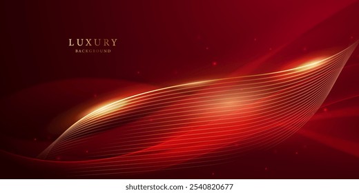 Abstract background design modern red and gold geometric elements vector illustration