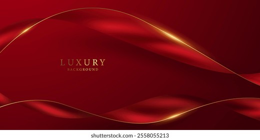 Abstract background design modern red and gold geometric elements vector illustration