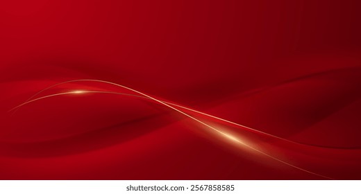 Abstract background design modern red and gold geometric elements vector illustration