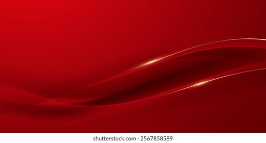Abstract background design modern red and gold geometric elements vector illustration