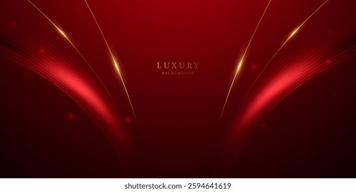 Abstract background design modern red and gold geometric elements vector illustration