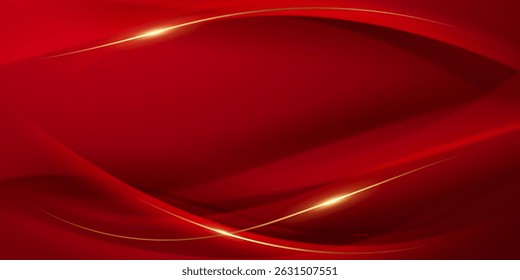Abstract background design modern red and gold geometric elements vector illustration
