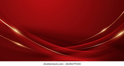 Abstraktes Hintergrunddesign moderne geometrische Elemente in Rot und Gold, Vektorgrafik