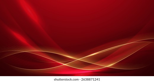 Abstract background design modern red and gold geometric elements vector illustration