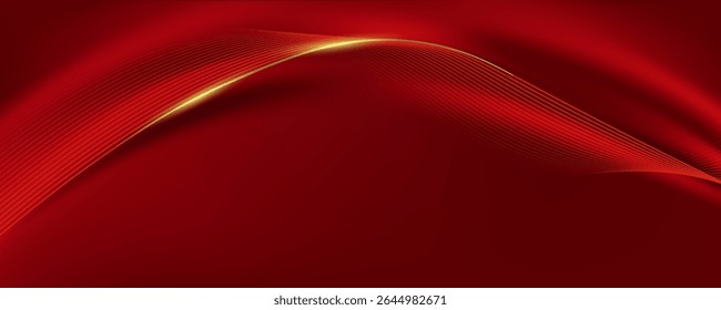 Abstract background design modern red and gold geometric elements ,vector luxury eps10