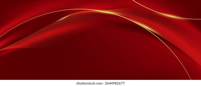 Abstract background design modern red and gold geometric elements.