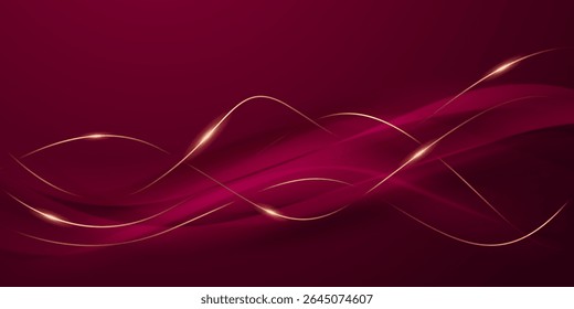 Abstract background design modern red and gold geometric elements vector illustration