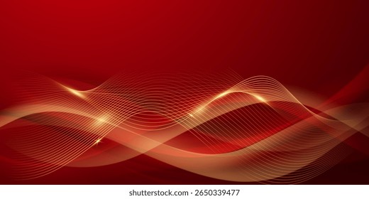Abstract background design modern red and gold geometric elements vector illustration