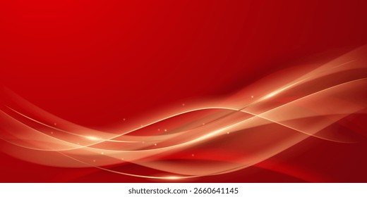 Abstract background design modern red and gold geometric elements vector illustration