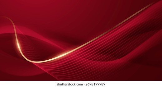 Projeto de fundo abstrato elementos geométricos modernos vermelhos e dourados ilustração vetorial