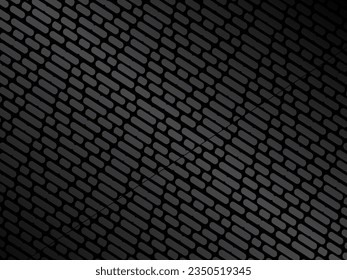 Abstract background design. Modern wavy lines pattern (guilloche curves) in monochrome colors. Premium line texture for banners, banners, business backgrounds. Dark horizontal vector template.