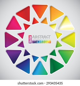 Abstract background design with nicely arranged triangles and rainbow background