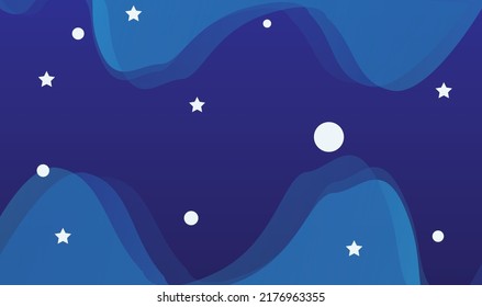 abstract background design on a blue background and combined with white circles and stars