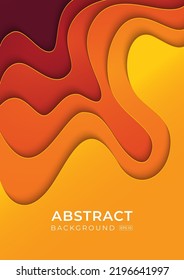 Diseño de fondo abstracto con formas de corte de papel naranja. Diseño de plantillas de recorte de papel para carteles, afiches, presentaciones e invitaciones. plantilla vectorial.