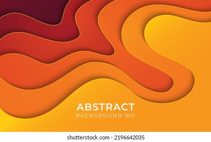 Diseño de fondo abstracto con formas de corte de papel naranja. Diseño de plantillas de recorte de papel para carteles, afiches, presentaciones e invitaciones. plantilla vectorial.