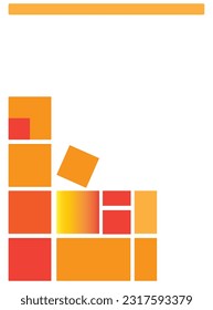 Abstract background design with orange squares on a white background for card, banner, cover, display, mockup, web, computers etc.
