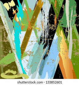 abstract background design, paint strokes, splashes and geometric lines