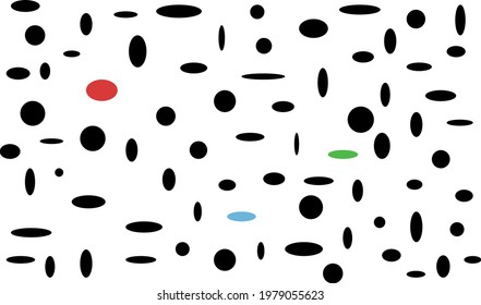 fondo abstracto para el diseño con patrones de óvalos entre los que destacan los de color
