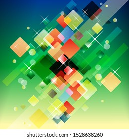 Abstract background design. The picture is made up of many multi-colored squares.