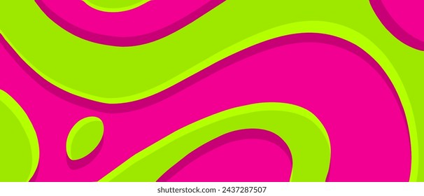 Diseño de fondo abstracto con formas geométricas curvadas rosas y amarillas, diseño moderno y de moda	
