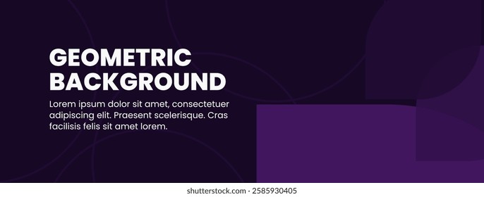 Abstract background design with purple color and geometric elements. Suitable for banner design, cover, flyer, and wallpaper.