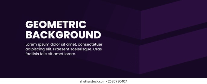 Abstract background design with purple color and geometric elements. Suitable for banner design, cover, flyer, and wallpaper.