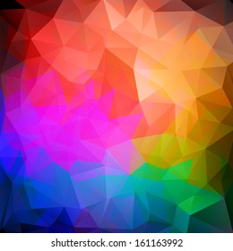 Abstract background for design. Retro pattern of geometric shapes. Colorful mosaic backdrop. Geometric retro background, place your text on the top of it. Retro triangle and      square background. 