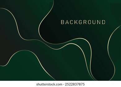 Design de fundo abstrato com tons verdes ricos e padrões suaves e ondulados.