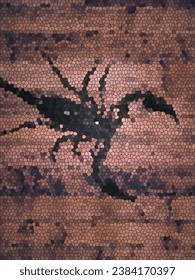 Abstraktes Skorpion-Motiv mit Farbglas für Vektorgrafik. 