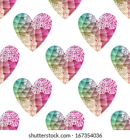 Abstract Background For Design. Seamless Pattern With Valentines Hearts