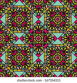Abstract Background For Design. Seamless Pattern With Ethnic Ornament