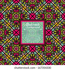 Abstract Background For Design. Seamless Pattern With Ethnic Ornament