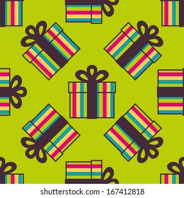 Abstract Background For Design. Seamless Pattern With Gift Boxes
