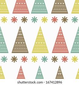 Abstract Background For Design. Seamless Pattern With Christmas Tree