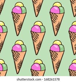 Abstract Background For Design. Seamless Pattern With Sweets