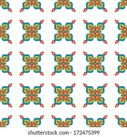 Abstract Background For Design. Seamless Pattern With Floral Ethnic Ornament
