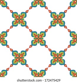 Abstract Background For Design. Seamless Pattern With Floral Ethnic Ornament