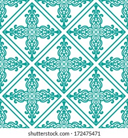Abstract Background For Design. Seamless Pattern With Damask Ornament