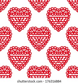 Abstract Background For Design. Seamless Pattern With Valentines Heart