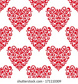 Abstract Background For Design. Seamless Patterns With Valentines Hearts