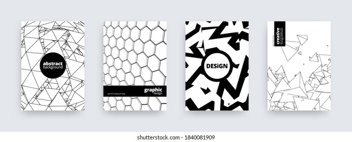 Abstract background design, set of modern patterns, vector illustration