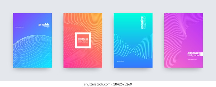 Abstract background design, set of modern patterns, vector illustration