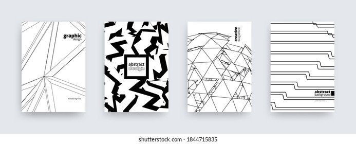 Abstract background design, set of modern covers, striped patterns, vector illustration