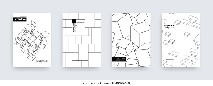 Abstract background design, set of modern covers, vector illustration